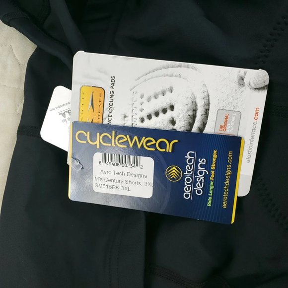 NWT Aero Tech Designs Mens Century Cycling Underwear Shorts Size 3XL Black - Picture 10 of 10